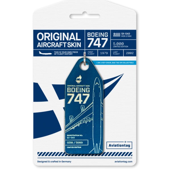 Aviationtag - Boeing B747 - SX-OAD - blue