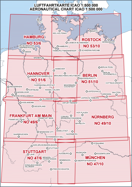 ICAO Karte Hannover 1:500.000, ohne Nachttiefflugstrecken, Ausgabe 2019, plano, Papier