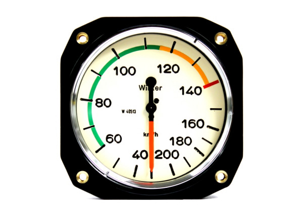 Winter 8021 UL-Einbau-Fahrtmesser EBF (80mm) - Skalendesign hellelfenbeinfarben, mit Venturi-Düse
