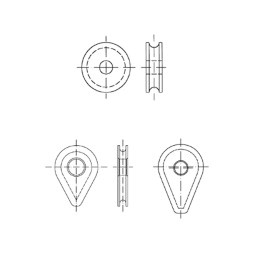 TOST 222550 Rundkausche aus Alu für Stahl-Windenseile, Anschluss mit Schäkel 8 mm