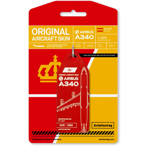 Aviationtag - Airbus A340 - EC-GUP02-LIGHT-RED
